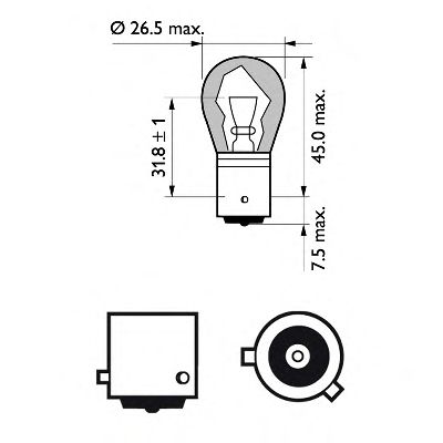 Bec, semnalizator PY21W 12V/21W BAU15S