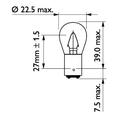 Bec P22 24V/15W BA15D STOP (pret/bucata) 10 buc