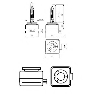 Bec far faza lunga D3R VISION 4600K PK32D-6  