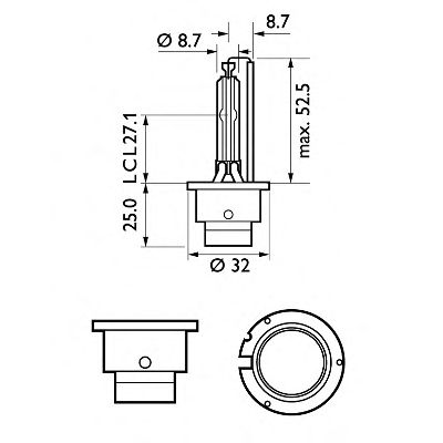 Bec far faza lunga D4S VISION 4600K P32D-5