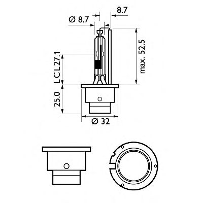 Bec far faza lunga D2R X-TREME VISION +50% 4800K P32D-3  