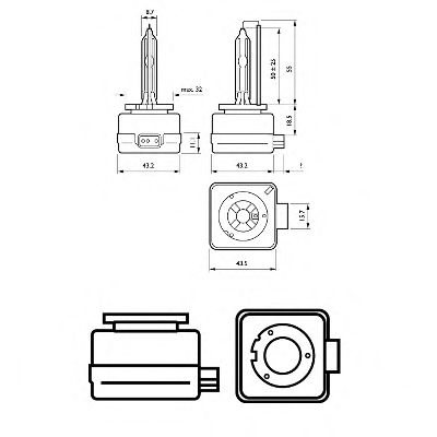 Bec far faza lunga D1S VISION 4600K PK32D-2