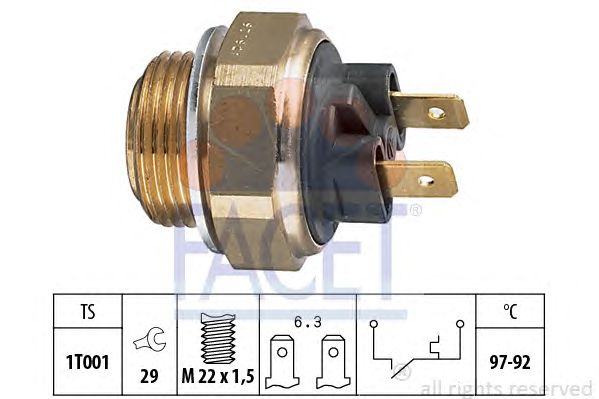 Comutator temperatura, ventilator radiator PEUGEOT SKODA/VW