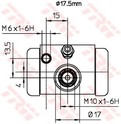 Cilindru receptor frana PEUGEOT 107 1,0 05- aluminiu 17,5 MM