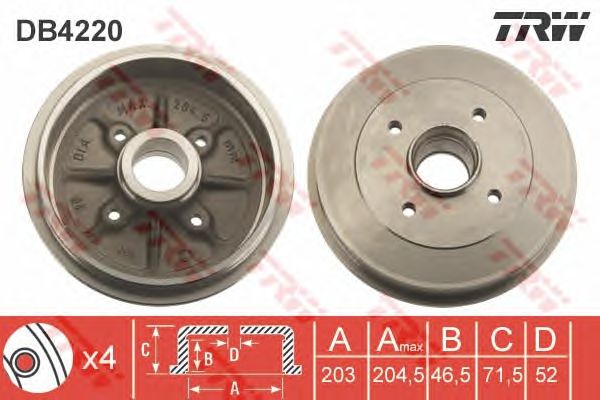 Tambur frana CITROEN SAXO 1,0-1,6 96-04 247 MM + ABS