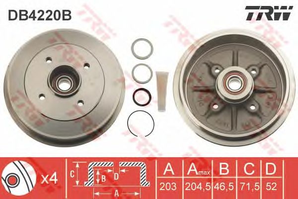 Tambur frana CITROEN SAXO 1,0-1,6 96-04