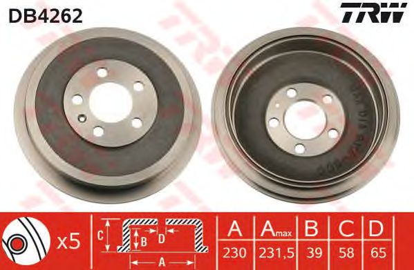 Tambur frana SKODA OCTAVIA/ROOMSTER 1,2-1,9 TDI 96-15 Diam. tambur 230 MM