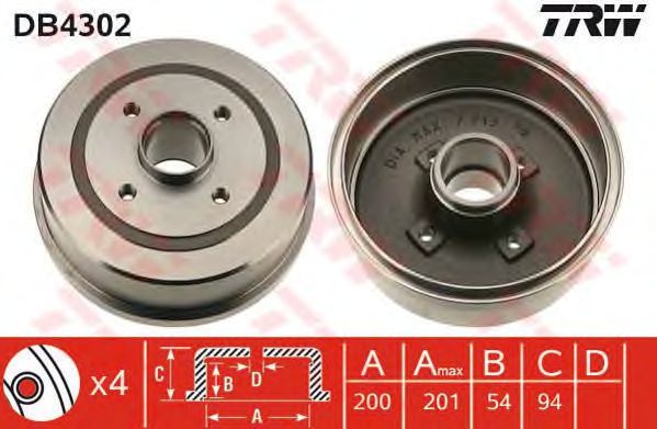 Tambur frana OPEL CORSA/TIGRA 1,0-1,8 00-09 200 MM