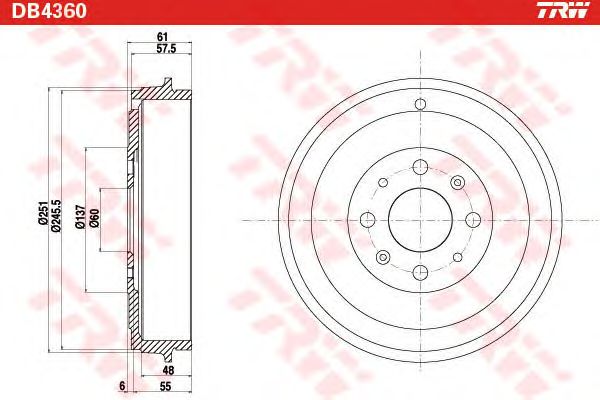 Tambur frana FIAT GRANDE PUNTO/EVO 05- 228,3 MM