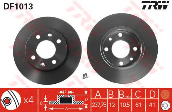 Disc frana DACIA LOGAN/SANDERO 1,2-1,6 04- 238 X 12