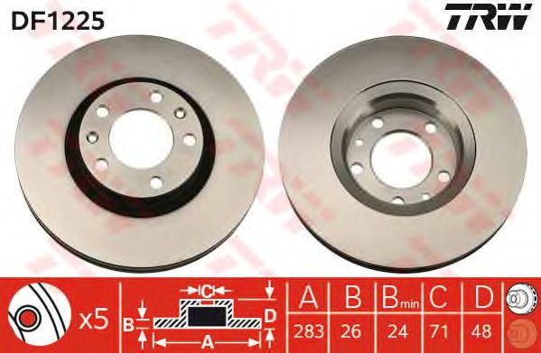 Disc frana CITROEN XM 2,0-3,0 V6 89-00 283X26