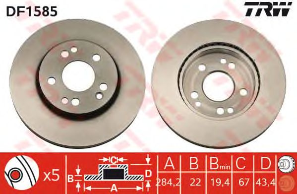 Disc frana MERCEDES-BENZ W124/W201 84-96