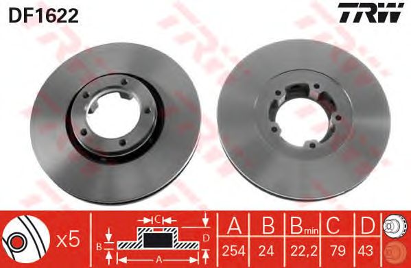 Disc frana FORD TRANSIT 91-00 254X24,2