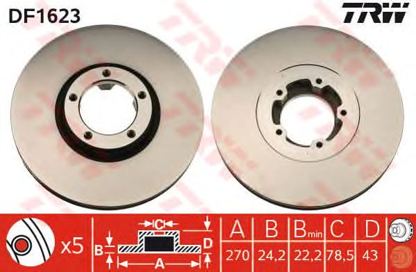 Disc frana FORD TRANSIT 2,0/2,5 TD 91-00 270X24,2