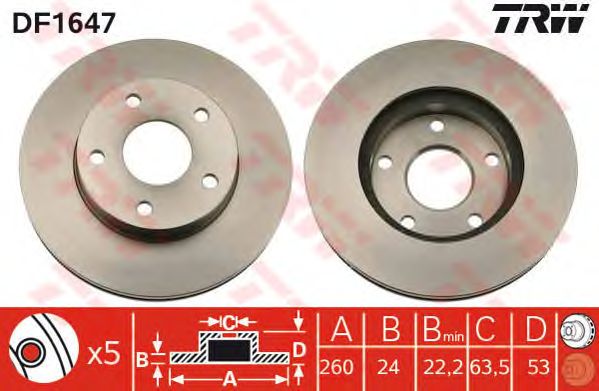 Disc frana FORD SCORPIO 2,0-2,9 85-94 260X24