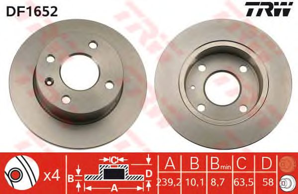 Disc frana FORD ESCORT -90