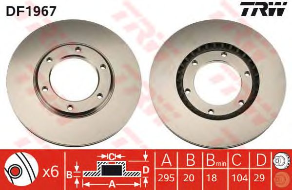 Disc frana NISSAN PATROL 2,8-4,2 79-97 295 X 20