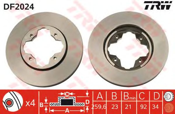 Disc frana HONDA ACCORD/CIVIC 1,4-2,2 90-01 259X23