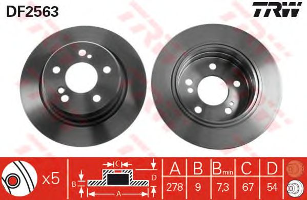 Disc frana MERCEDES-BENZ W202/203/W210/W124 93-11 278X9 filet 15