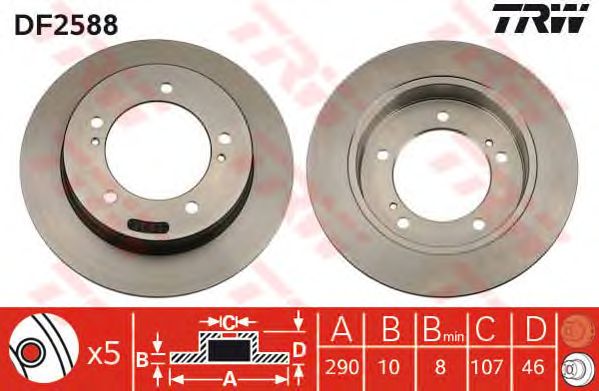 Disc frana SUZUKI JIMNY/SAMURAI/VITARA 0,7-1,6 16V 88- 290X10