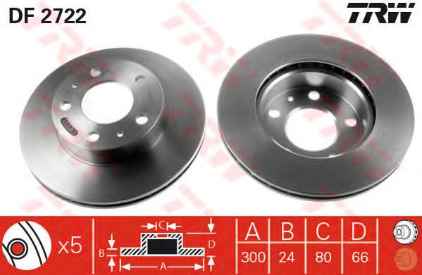 Disc frana FIAT DUCATO 94-/02-/06- 300 X 24,1