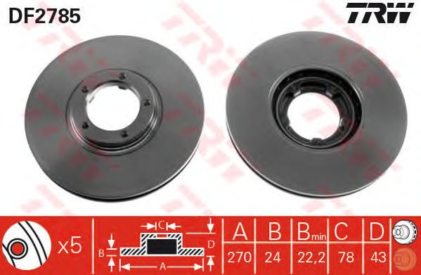 Disc frana FORD TRANSIT 2,0/2,5 TD 91-00 270X24,3