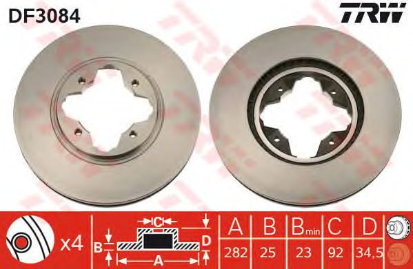 Disc frana HONDA ACCORD 2,0-2,2 91-98 282 X 25