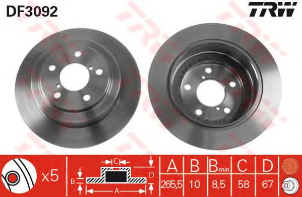 Disc frana SUBARU LEGACY 266X10