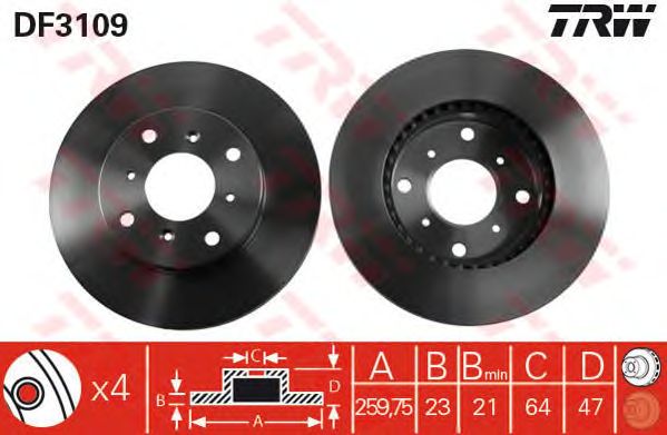 Disc frana HONDA PRELUDE