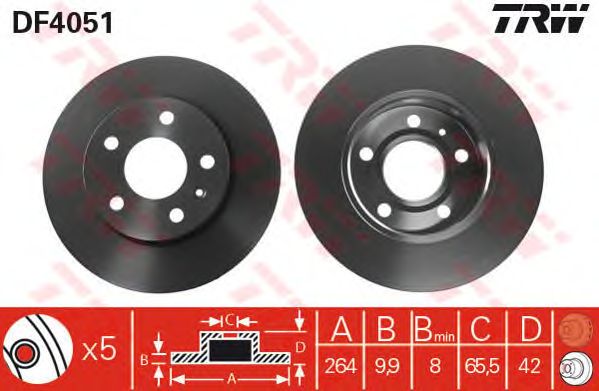 Disc frana OPEL ASTRA G/ASTRA H/MERIVA A/B/ZAFIRA A/B 264MM