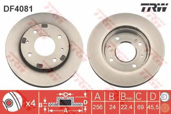 Disc frana MITSUBISHI CARISMA/GALANT/SPACE STAR/SPACE WAGON 87-04 256X24 filet 13