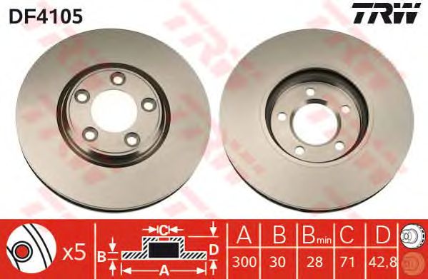 Disc frana JAGUAR S-TYPE 3,0-4,0 99-02 300 X 30