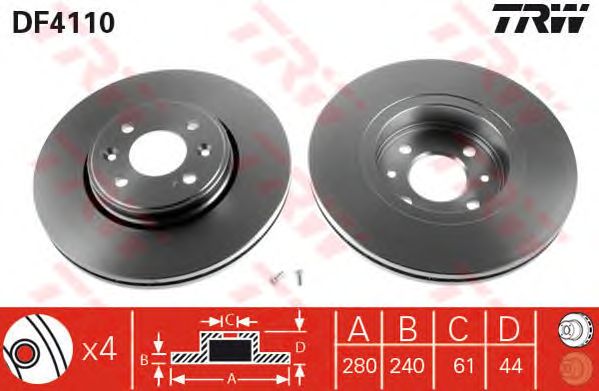 Disc frana RENAULT SCENIC 99-/03-/MEGANE 96-/03-/DOKKER/LODGY 12-