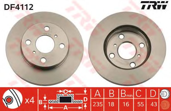 Disc frana TOYOTA YARIS 1,0-1,5 99-05