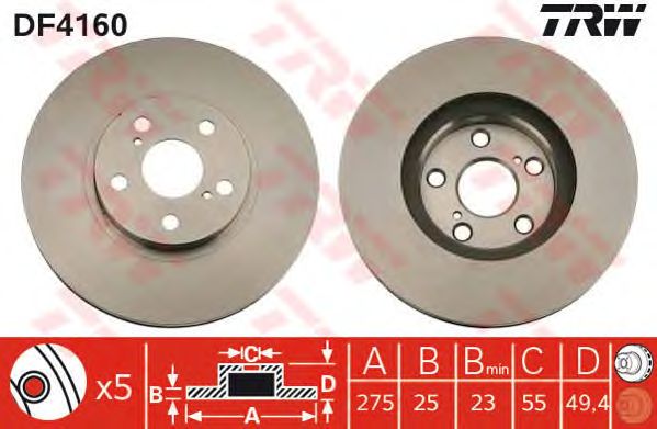 Disc frana TOYOTA CELICA 1,8 16V 99-05