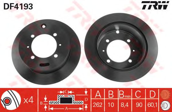 Disc frana MITSUBISHI SPACE WAGON 92- 262 X 10