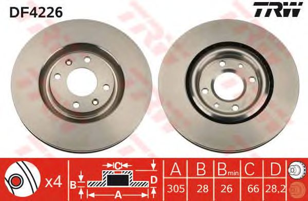 Disc frana PEUGEOT 406 COUPE 95- 3,0 305X