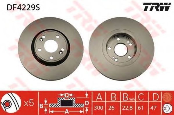 Disc frana RENAULT LAGUNA 1,9-2,2 DCI 01- 300 X 26