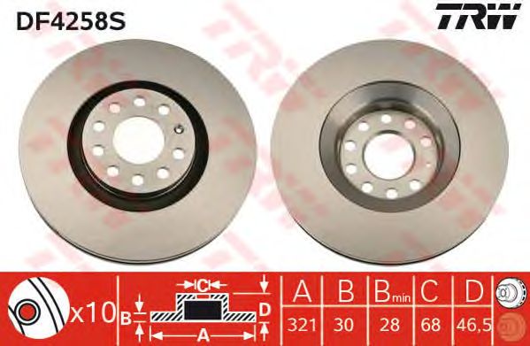 Disc frana AUDI A4/A6 1,8-4,2 QUATTRO 97-08 321 X 30