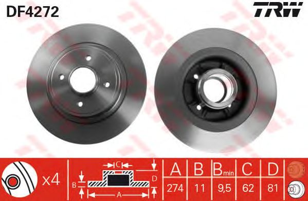 Disc frana RENAULT MEGANE/SCENIC 1,4-2,0 97-03 274X11