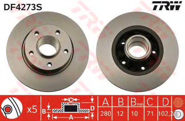 Disc frana OPEL VIVARO 1,9-2,5 DTI 01- 280X12