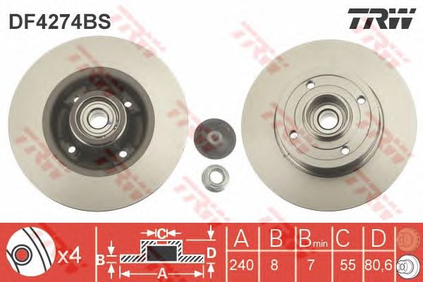 Disc frana RENAULT CLIO/MEGANE/MODUS 1,2-2,0 16V 02- 240X8 ABS