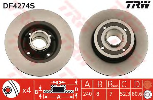 Disc frana RENAULT CLIO/MEGANE/MODUS 1,2-2,0 16V 02- 240X8