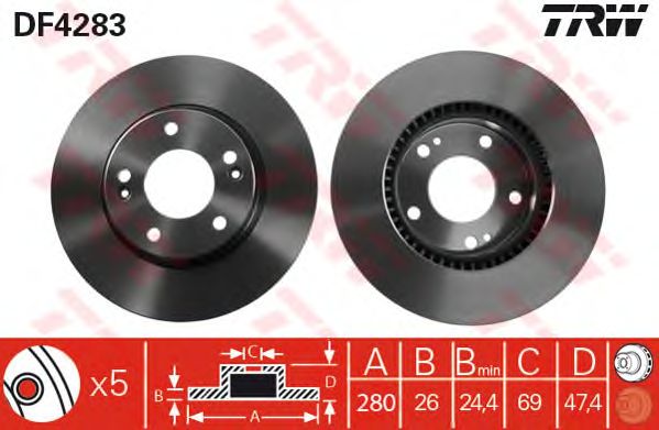 Disc frana KIA CARENS/MAGENTIS/SPORTAGE 04- 280X26