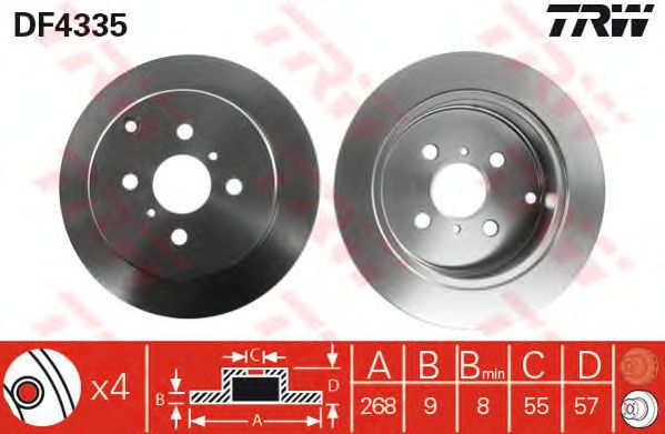 Disc frana TOYOTA COROLLA 268X9