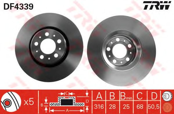 Disc frana VOLVO XC90 10/02- 16 " 305