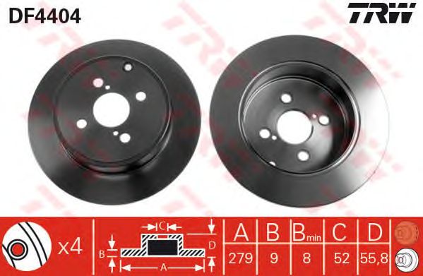 Disc frana TOYOTA COROLLA 02-