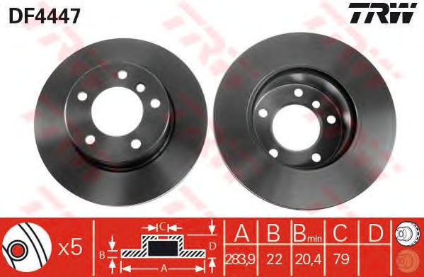 Disc frana BMW 1 1,6-2,0 03-12 284X22 filet 14,5