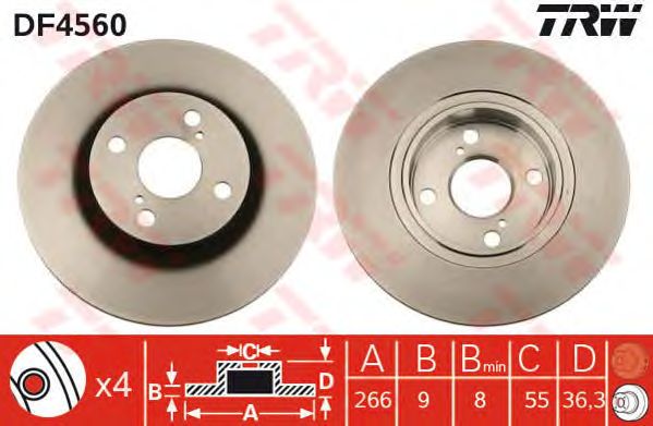 Disc frana TOYOTA COROLLA