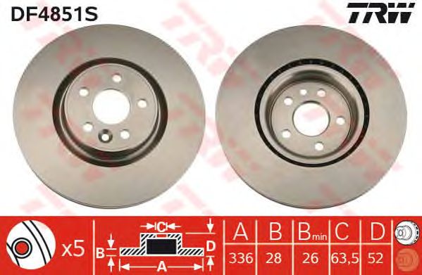 Disc frana VOLVO S70/S90/V70/V90 336X28